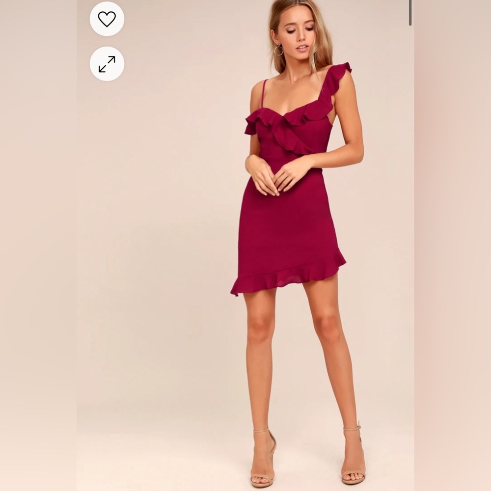 Lulus Myth Maker Berry Red Off-the-Shoulder Bodycon Dress.